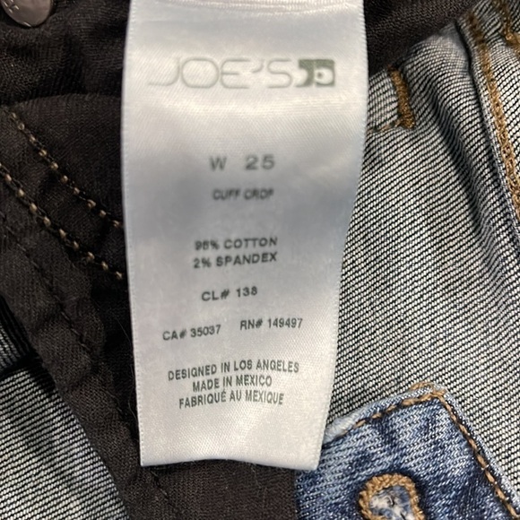 Joe’s Jeans Cuffed Crop Sz 25 denim jeans frayed bottom. Excellent condition. - Picture 5 of 7